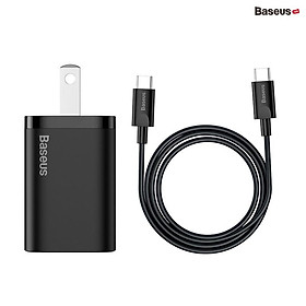 Mua Bộ cốc sạc nhanh kèm cáp C to C Baseus Super Si Quick Charger 1C 25W Sets（PD/ QC3.0 Quick charger  With Cable) dùng cho sam sung S20  S21- Hàng chính hãng