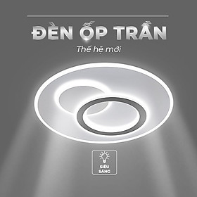 Đèn led ốp trần trang trí phòng khách, phòng ngủ, có thể chuyển 3 màu và điều chỉnh cường độ sáng bằng điều khiển từ xa