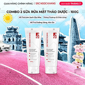 Combo 2 tuýp Sữa rửa mặt Sắc Ngọc Khang 100g giúp làm sạch bã nhờn, bụi bẩn cho da