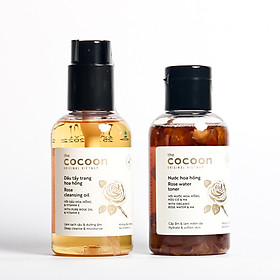 Combo Toner Nước hoa hồng cocoon 140ml + Dầu tẩy trang hoa hồng cocoon 140ml