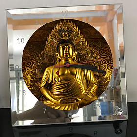 Mua Đồng hồ thủy tinh vuông 20x20 in hình Buddhism - đạo phật (48) . Đồng hồ thủy tinh để bàn trang trí đẹp chủ đề tôn giáo