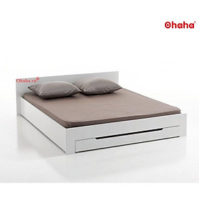 Mua Giường Ngủ Gỗ OHAHA Cao Cấp Chống Ẩm - Phong Cách Bắc Âu - Màu Trắng OH002