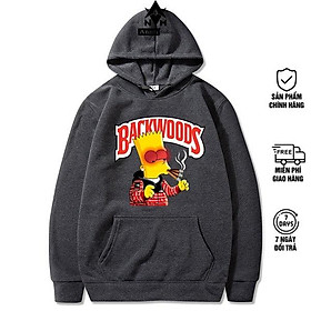 Áo Hoodie Đen Trắng Nam Nữ Backwood cool , Vải Nỉ Ngoại Dầy Dặn