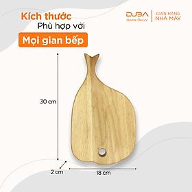 Mua Thớt gỗ cao su decor  khay gỗ trang trí hình con cá màu tự nhiên đạt chuẩn xuất khẩu - DUBA