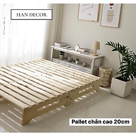 Mua GƯỜNG PALLET GỖ THÔNG CHÂN CAO DECOR NHÀ CỬA TIỆN NGHI