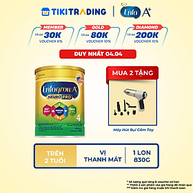 Sữa bột Enfagrow A+ Neuropro 4 830g với DHA giúp phát triển não bộ cho trẻ từ 2–6 tuổi