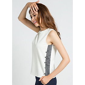 Áo Phông Nữ Áo Sát Nách Thời trang thiết kế HIty TOP084 (Trắng Kim Cương)