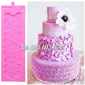 Mua Khuôn silicon làm viền bánh  rau câu  fondant 30 hoa hồng xoáy - Mã số 1072