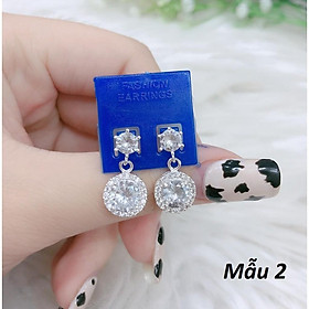 Bông tai bạc ta nụ đá treo MS06e