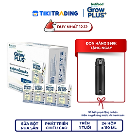 Thùng Sữa Bột Pha sẵn Nutifood GrowPLUS+ Cao Lớn Vượt Trội trên 1 tuổi (24 hộp x 110ml)