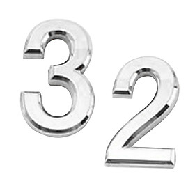 2pcs MODERN HOUSE SIGN PLAQUE DOOR NUMBER STREET NAME DIGIT PLATE #4