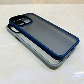 Ốp lưng cho iPhone 15 Pro Max Likgus lưng nhám viền màu- hàng chính hãng - 15 pro - xám