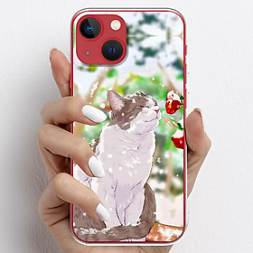 Ốp lưng cho iPhone 13, iPhone 13 Mini nhựa TPU mẫu Mèo trắng