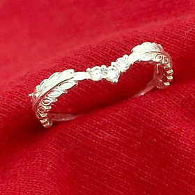 Nhẫn nữ vương miện Nguyệt Quế thiết kế đơn giản phong cách cá tính 100% chất liệu bạc thật trang sức Bạc Quang Thản