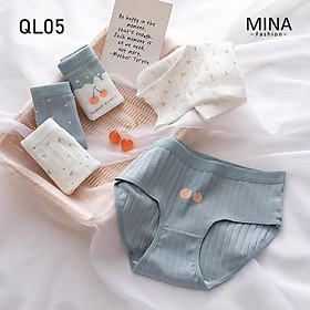 Set 5 Quần Lót Nữ Cotton Cao Cấp Hình Cherry Mã QL05