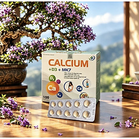 Viên uống canxi calcium d3 MK7 vinaphar 1 , Hộp 100 Viên - Bổ sung Canxi, khoáng chất cho cơ thể
