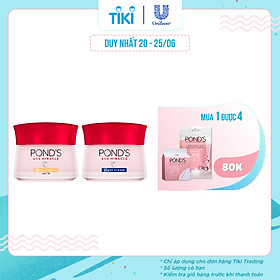 Bộ Đôi Kem Dưỡng Chống Lão Hóa Da Ngày Và Đêm Pond's Age Miracle (50g/hũ)