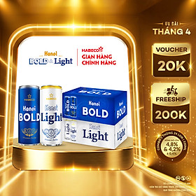 Combo 2 Thùng Bia Hanoi BOLD & LIGHT - Thùng 24 lon 330ml