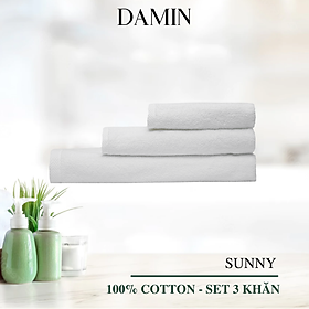 Mua Bộ 3 khăn mặt  tắm  gội Damin Sunny - màu trắng