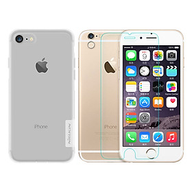 Combo Ốp Lưng Dẻo Trong Suốt Và Kính Cường Lực Cho iPhone 6 Plus/ 6S Plus Nillkin (Trong Suốt) - Hàng chính hãng