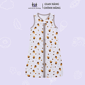 Túi ngủ chũn Miraclebaby cho bé vải cotton mềm mịn cho bé từ 0 đến 18 tháng tuổi