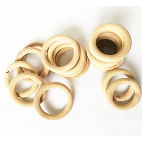 Mua Combo 5 Vòng gỗ mộc tự nhiên (size 6-7cm)  khoen gỗ làm lục lạc - vòng cầm tay đồ chơi cho bé - trang trí  handmade macrame