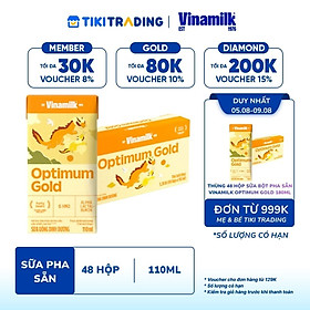 Thùng 48 Hộp Sữa Bột Pha Sẵn Vinamilk Optimum Gold 110ml