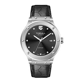 ĐỒNG HỒ TOPHILL TA053G.SB1152 Đồng hồ nam, dây da, máy automatic chống nước 5ATM