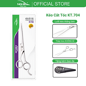 Kéo Cắt Tóc Thép Không Gỉ Kềm Nghĩa KT-704