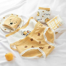 Set 5 Quần lót gấu vàng dễ thương từ 40-60kg dành cho nữ