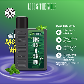 Dung dịch vệ sinh nam dịu nhẹ lành tính thành phần tự nhiên chai nhỏ gọn 80ml - LOLI & THE WOLF - 80ml - Extra mint