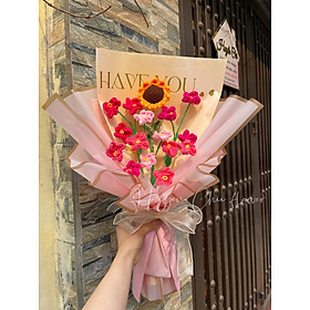 Mua Bó hoa đan len handmade Quà tặng Trang trí