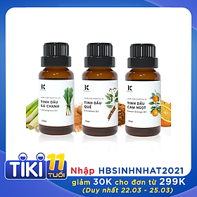 Combo Tinh dầu sả chanh Kepha+ Tinh dầu Quế Kepha+ Tinh dầu cam ngọt