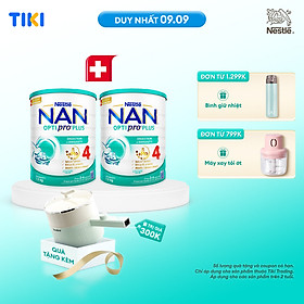 Bộ 2 lon Sữa bột NAN OPTIPRO PLUS 4 Nestle Bé 2-6 tuổi 1500g/lon Giúp tiêu hóa tốt - Nồi đa năng