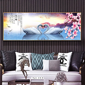 Mua Tranh Canvas Trang Trí Cao Cấp - Tranh Đơn Đôi Chim Tình Yêu Treo Phòng Ngủ Đẹp
