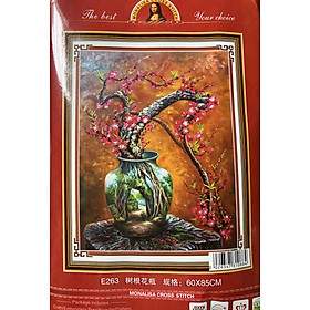 Mua Tranh thêu chữ thập Bình hoa quê hương E263  kích thước 60 x 85 cm