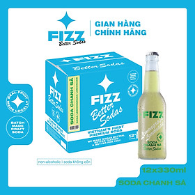 Fizz Soda Vị Chanh Sả - Thùng 12 Chai 330ml