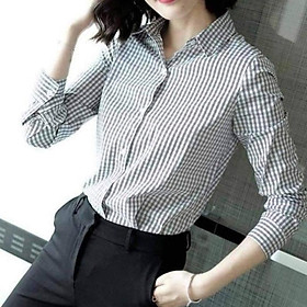 Áo sơ mi nữ dài tay caro Poniva Mã A259 Thời trang EMEY LUXURY SHOP lên form cực chuẩn