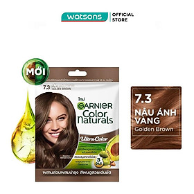 Kem Nhuộm Tóc Garnier Color Naturals Ultra Colors 30ml+30g .#7.3 Golden Brown Nâu Ánh Vàng