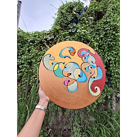 Toan vẽ Tranh Canvas  Khung Tròn 80cm