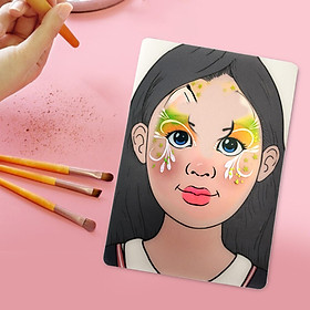 Hình ảnh Faces Practice Board, Painting Stencils, Reusable Makeup Artist Training, Face Makeup Painting, Face Painting Practice and Display Tool A4 Size