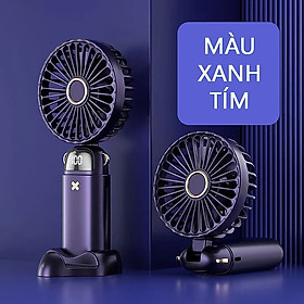 Quạt Mini Cầm Tay DS18 Gấp Gọn Để Bàn, Đeo Cổ, Sử Dụng Liên Tục Lên Đến 24 Tiếng, Pin Lithium Lõi Kép