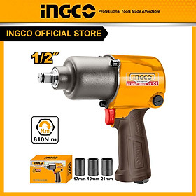 Dụng cụ vặn bulong dùng khí nén cơ chế búa đôi hiệu INGCO AIW12562 12.5mm (1/2") 
