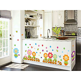 DECAL DÁN TƯỜNG CHÂN TƯỜNG CHẬU HOA