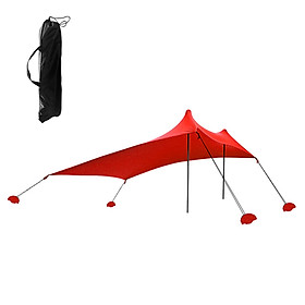 Lều che nắng cho du lịch cắm trại bãi biển với thiết kế 4 túi để cố định lều-Màu đỏ
