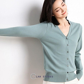 Hình ảnh Áo len cardigan nữ basic Thu Đông 2020 LAH STORE