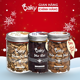 Quà Tặng Oaky - Combo Hạt Dinh Dưỡng Cao Cấp Hạnh Nhân, Nhân Óc Chó Vàng, Nho Khô - Tặng Túi Giấy Sang Trọng