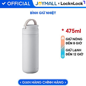 Bình giữ nhiệt Lock&Lock 475ml Metro Two Way màu trắng LHC4274WHT, Hàng chính hãng, có quai xách, đế silicone chống trượt - JoyMall