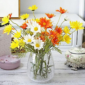 Hoa giả để bàn, hoa cúc họa mi cao cấp cành 5 bông trang trí phòng khách, phòng ngủ