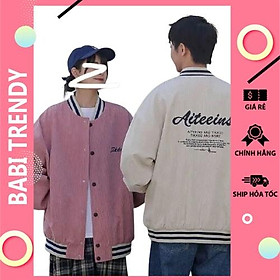 Áo khoác nam nữ áo bomber Thêu Chữ Aiteeins Phong Cách Hàn Quốc unisex - ST74 - babitrendy